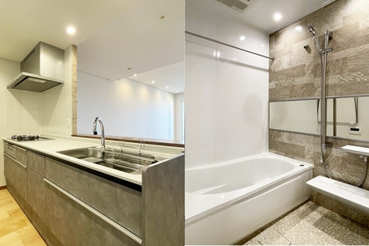 こだわりのクロスとタイルでスタイリッシュで落ち着いた雰囲気に　港区I様邸